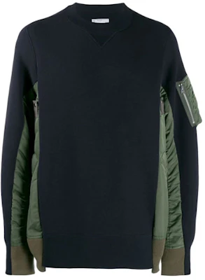 Sacai FW21 Blue Crewneck Side Panel Pullover Sweatshirt SCM-032LU212 Buy Sacai FW21 Blue Crewneck Side Panel Pullover Sweatshirt SCM-032LU212