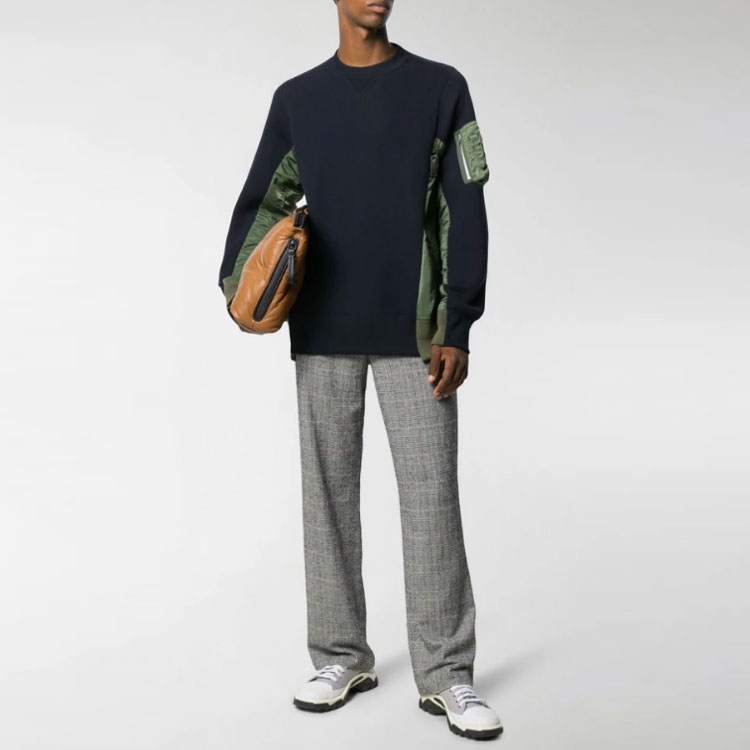 Lookbook Sacai FW21 Blue Crewneck Side Panel Pullover Sweatshirt SCM-032LU212
