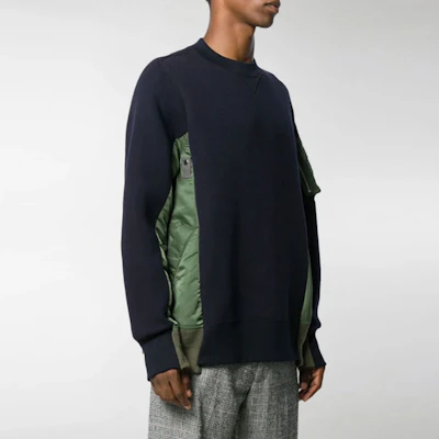 Sacai FW21 Blue Crewneck Side Panel Pullover Sweatshirt SCM-032LU212 Shop Sacai FW21 Blue Crewneck Side Panel Pullover Sweatshirt SCM-032LU212