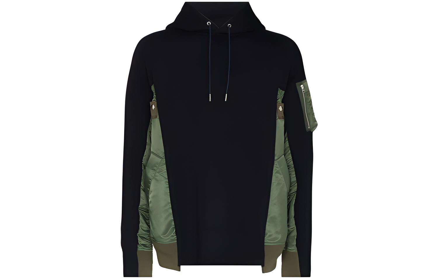 Sacai FW21 Blue Side Panel Pullover Hoodie SCM-033212