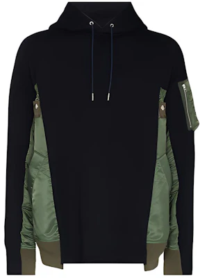 Sacai FW21 Blue Side Panel Pullover Hoodie SCM-033212 Buy Sacai FW21 Blue Side Panel Pullover Hoodie SCM-033212