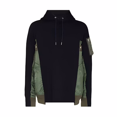 Sacai FW21 Blue Side Panel Pullover Hoodie SCM-033212