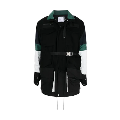 Sacai FW21 Color-Block Patchwork Jacket Black 21-02618001