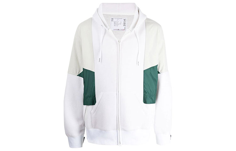 Sacai FW21 Colorblock Zip Hoodie Jacket White (Men’s) 21-02654