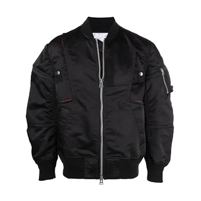 Sacai FW21 Logo Dual-Sided Bomber Jacket Black 21-02581M