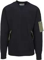 Sacai FW21 Logo Print Black Crewneck Sweatshirt 02639MFN-201 Sacai FW21 Logo Print Black Crewneck Sweatshirt 02639MFN-201