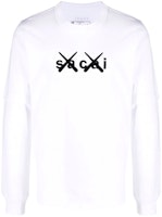 Sacai FW21 Logo Print Crewneck Long Sleeve Casual T-Shirt White 210287S-102 Sacai FW21 Logo Print Crewneck Long Sleeve Casual T-Shirt White 210287S-102