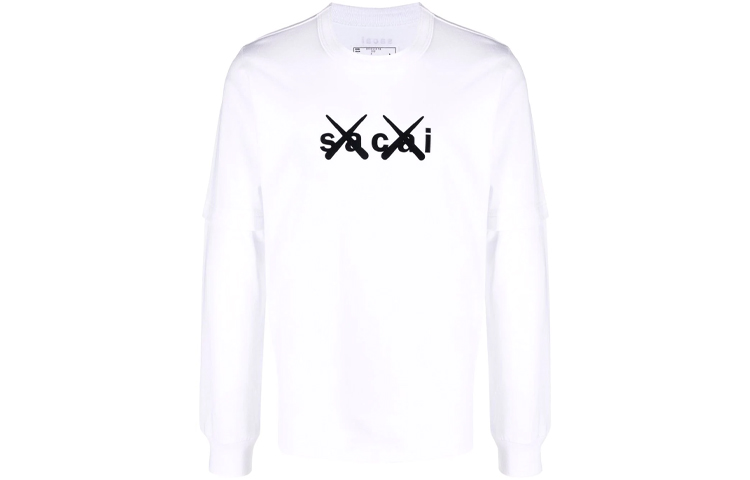 Order Sacai FW21 标志印花长袖休闲T恤 白色 210287S-102