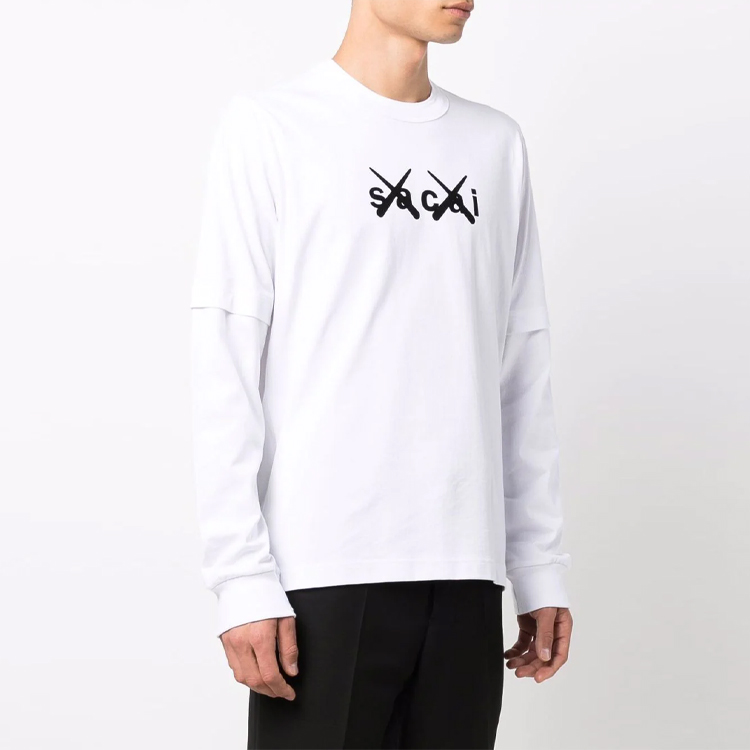 Lookbook Sacai FW21 标志印花长袖休闲T恤 白色 210287S-102