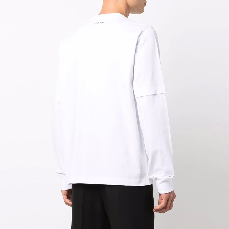 Shop Sacai FW21 标志印花长袖休闲T恤 白色 210287S-102