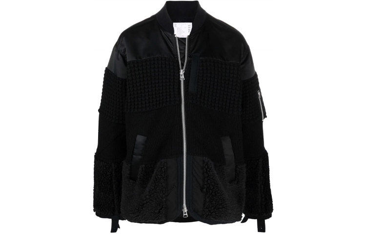 Sacai FW21 Logo Solid Color Long Sleeve Jacket Black 02635M-001