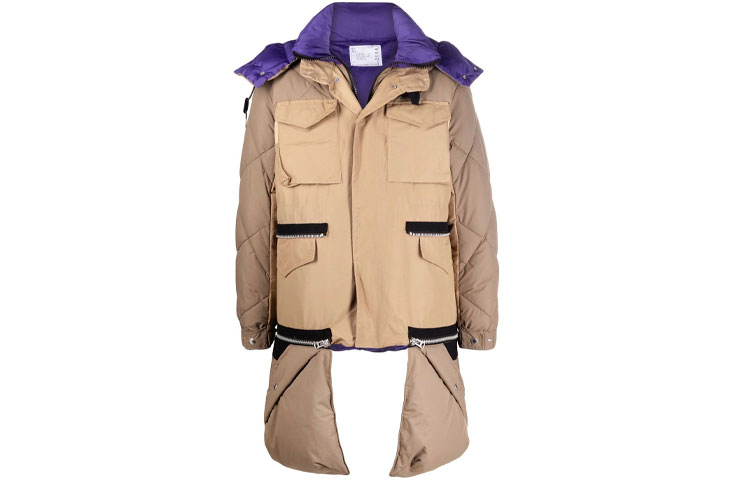 Sacai FW21 Multi-Pocket Padded Jacket Khaki 2102644M-651