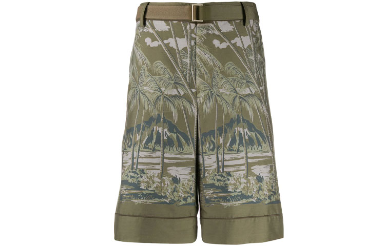 Order サカイ FW21 マルチカラービーチプリントショーツ グリーン 20-02195M
