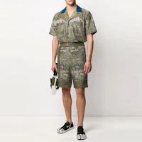Lookbook Sacai FW21多色海灘印花短褲綠色 20-02195M