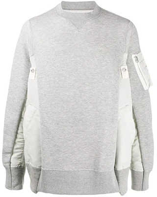 Sacai FW21 Oversized Patchwork Pullover Sweatshirt Kelabu SCM032-381 Buy Sacai FW21 Oversized Patchwork Pullover Sweatshirt Kelabu SCM032-381
