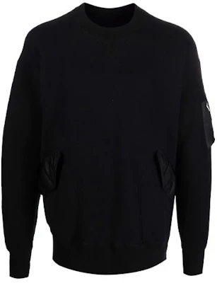 Sacai FW21 Baju Sweatshirt Hitam Crewneck Warna Solid 21-02639 Buy Sacai FW21 Baju Sweatshirt Hitam Crewneck Warna Solid 21-02639