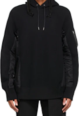 Sacai FW21 Solid Color Side Panel Pullover Hoodie Black SCM-033-002 Buy Sacai FW21 Solid Color Side Panel Pullover Hoodie Black SCM-033-002
