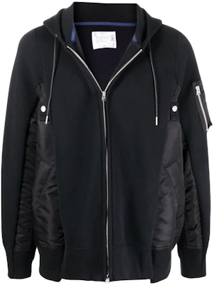 Sacai FW22 Black Drawstring Colorblock Hoodie Jacket SCM045002 Buy Sacai FW22 Black Drawstring Colorblock Hoodie Jacket SCM045002