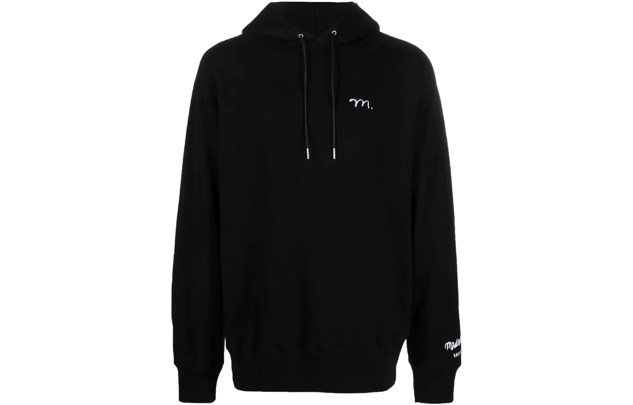 Sacai FW22 Black Hoodie with Embroidered Lettering 220405SF001