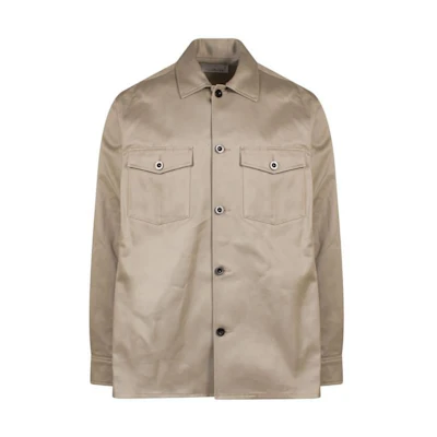 Sacai FW22 Colorblock Button-Up Shirt Jacket Khaki 22-02820M-651