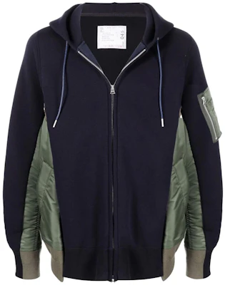 Sacai FW22 Colorblock Drawstring Hooded Jacket Black SCM045212 Buy Sacai FW22 Colorblock Drawstring Hooded Jacket Black SCM045212