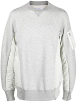 Sacai FW22 Colorblock Pleated Crewneck Sweatshirt Grey SCM043-381 Sacai FW22 Colorblock Pleated Crewneck Sweatshirt Grey SCM043-381