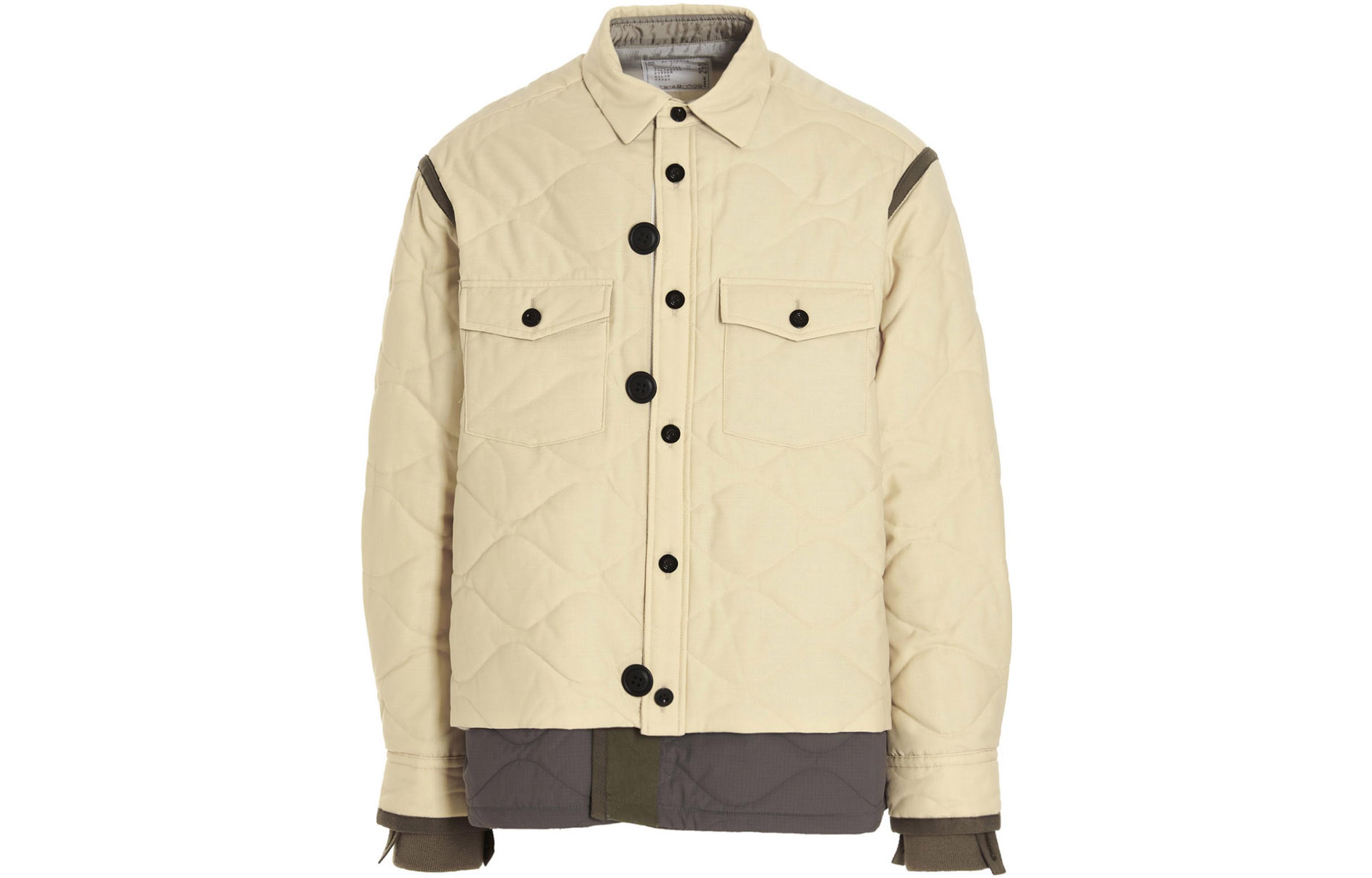 Sacai FW22 Double-Layered Single-Breasted Jacket Beige Brown 22-02901M676