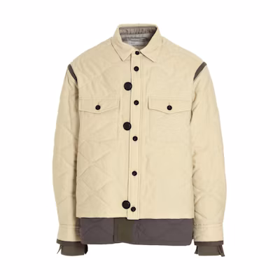 Sacai FW22 Double-Layered Single-Breasted Jacket Beige Brown 22-02901M676