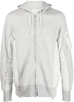 Sacai FW22 Grey Colorblock Zip-Up Hoodie SCM045 Buy Sacai FW22 Grey Colorblock Zip-Up Hoodie SCM045