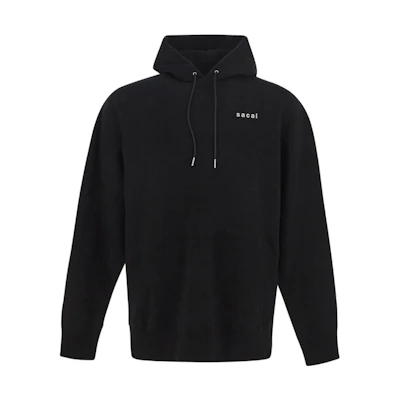 Sacai FW22 Letter Logo Print Drawstring Hoodie Black Mens 0444S001