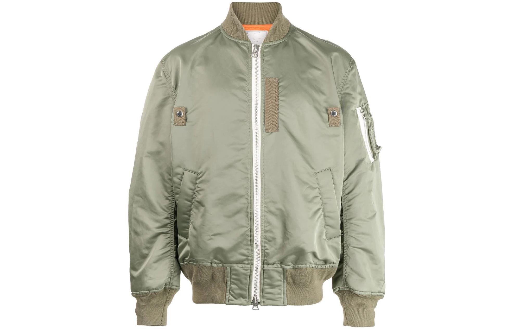 Sacai FW22 Logo Printed Bomber Jacket Green 22-02880M-501