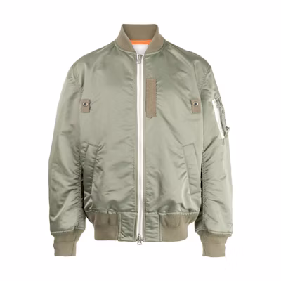 Sacai FW22 Logo Printed Bomber Jacket Green 22-02880M-501