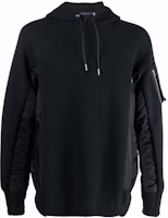 Sacai FW22 Patchwork Design Solid Color Hoodie Black Mens SCM044-002 Sacai FW22 Patchwork Design Solid Color Hoodie Black Mens SCM044-002