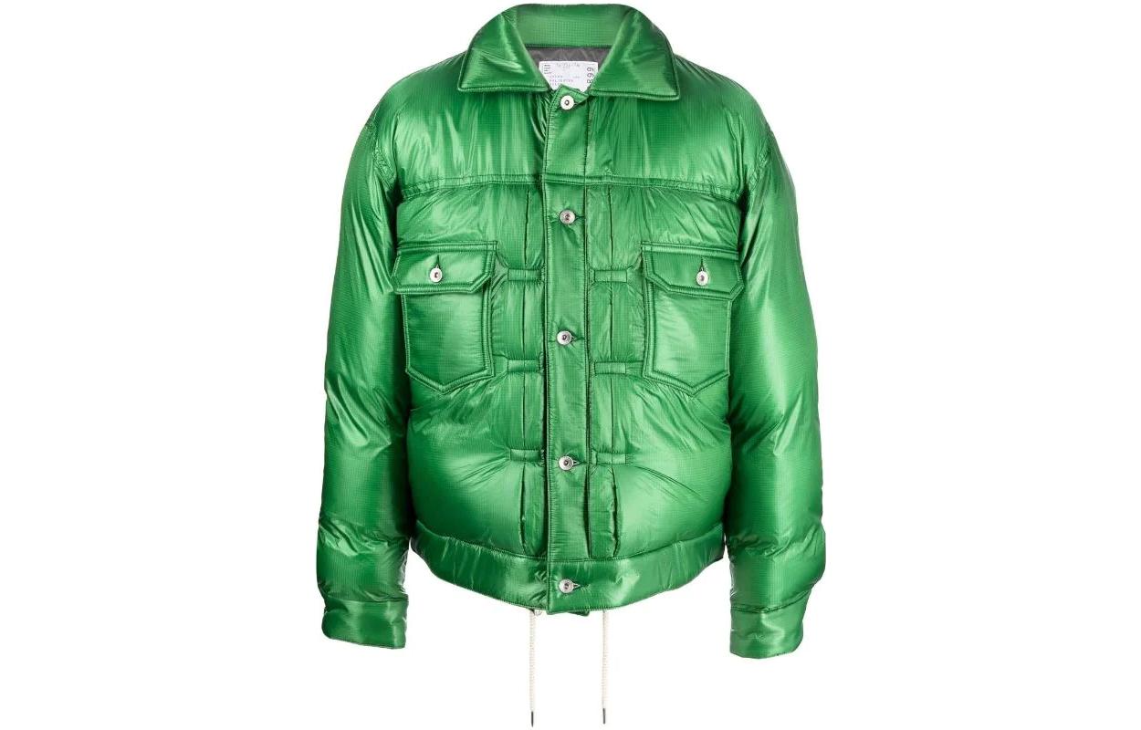 Sacai FW22 Single-Breasted Oversized Jacket Green Outerwear 22-02899MPN551