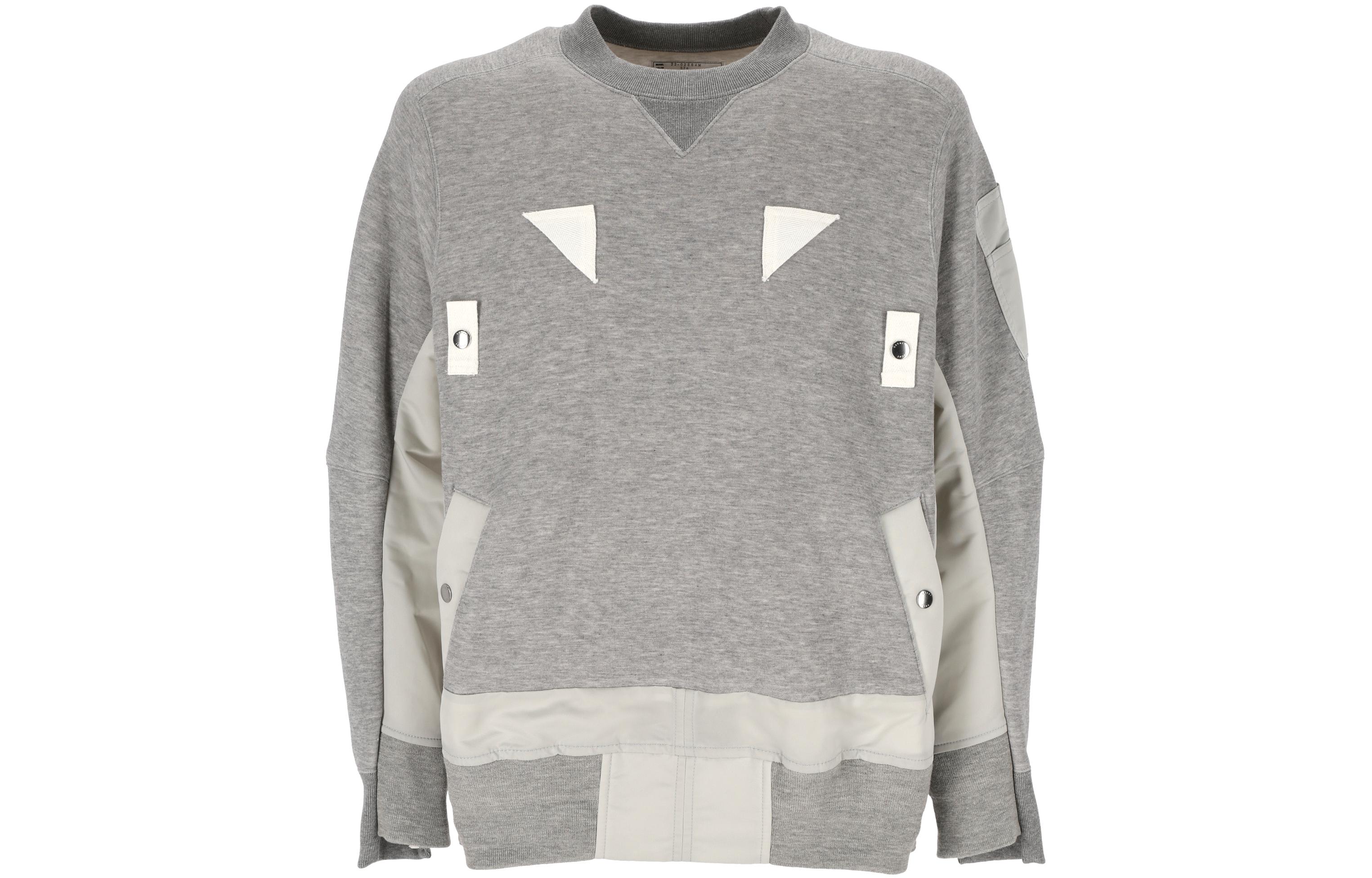 Sacai FW22 Spliced Crewneck Sweatshirt Grey 02864M376