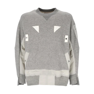Sacai FW22 Spliced Crewneck Sweatshirt Grey 02864M376