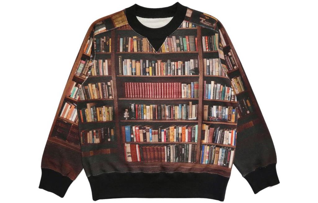 Sacai FW23 Book Print Crewneck Sweatshirt Unisex Multicolor 23-0572S-MULTI