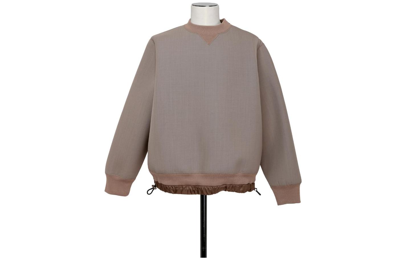 Sacai FW23 Brown Patchwork Trim Crewneck Sweater () 23-03120M-651