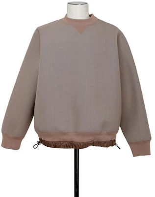 Sacai FW23 Brown Patchwork Trim Crewneck Sweater () 23-03120M-651 Buy Sacai FW23 Brown Patchwork Trim Crewneck Sweater () 23-03120M-651