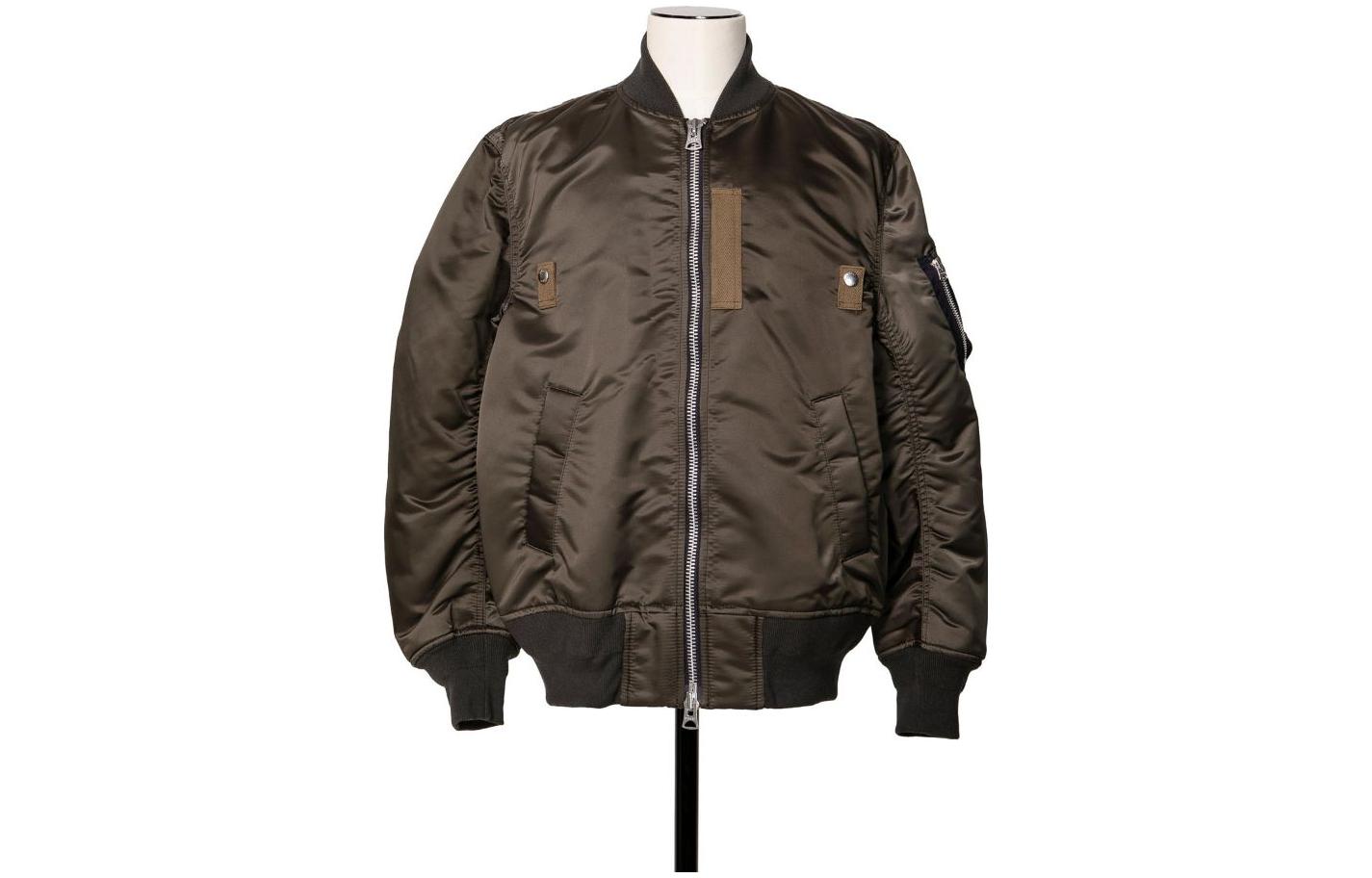 Sacai FW23 Color-Block Trim Zip-Up Jacket Brown SCM-051-531