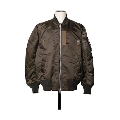 Sacai FW23 Color-Block Trim Zip-Up Jacket Brown SCM-051-531