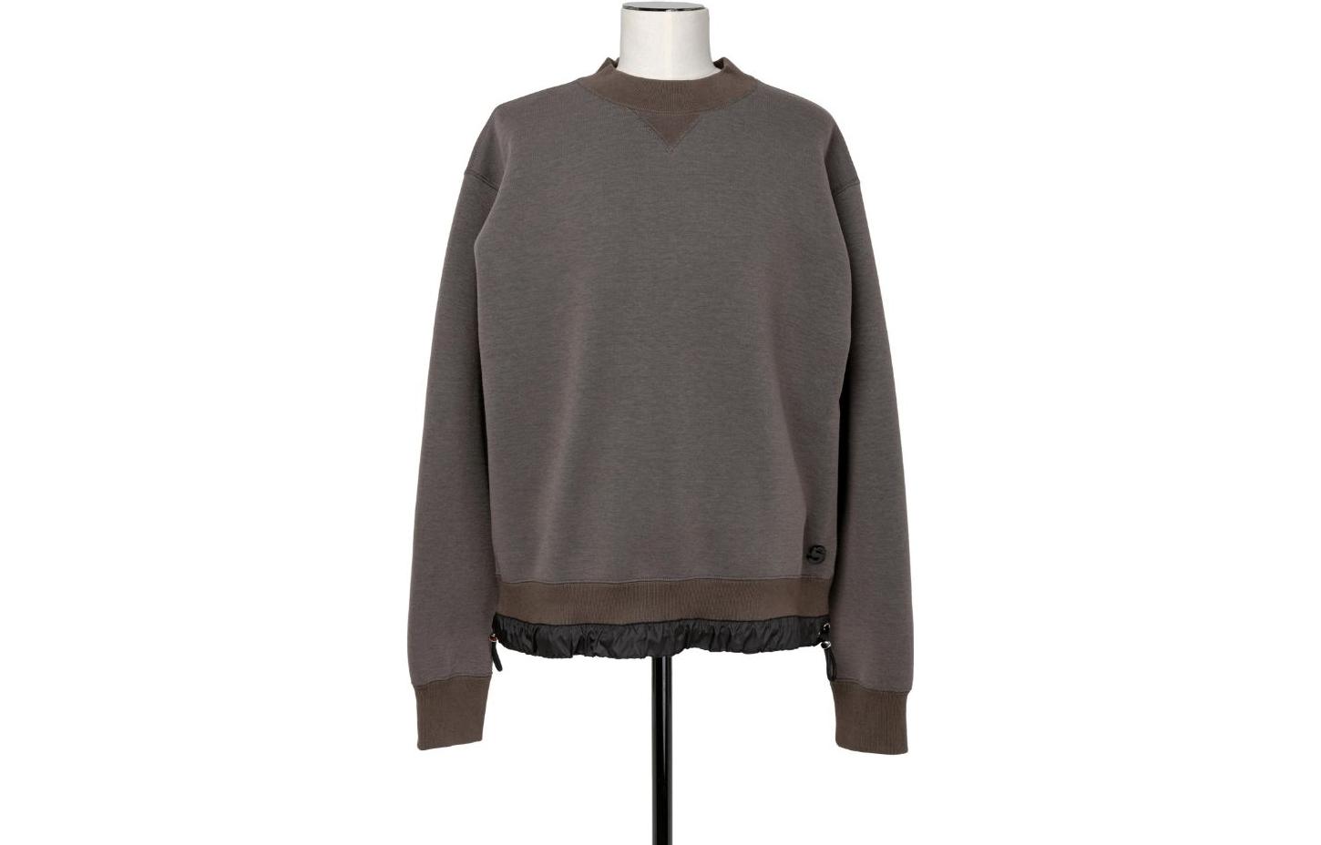 Sacai FW23 Colorblock Crewneck Pullover Sweatshirt Gray Taupe SCM-068-550