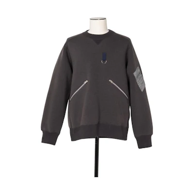 Sacai FW23 Colorblock Crewneck Pullover Sweatshirt - Gray. 23-03174M-326
