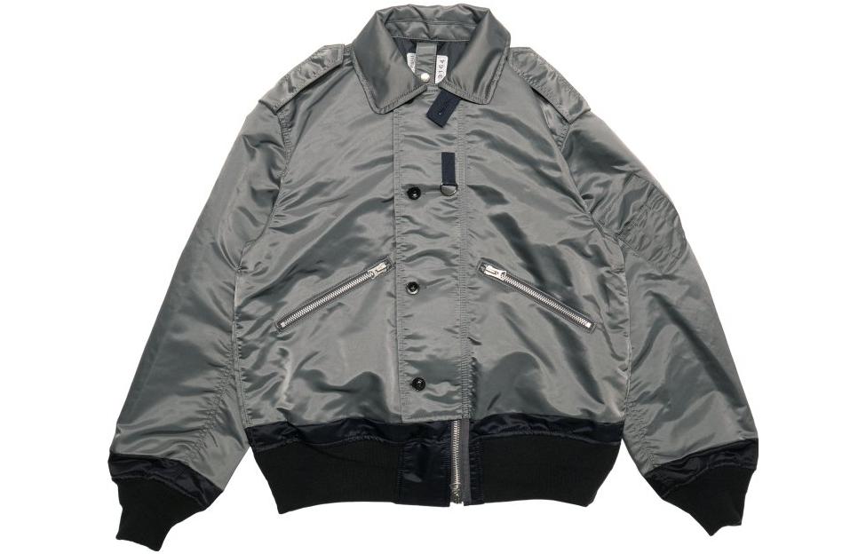 Sacai FW23 Colorblock Trim Button-Up Jacket Grey 23-03164GY