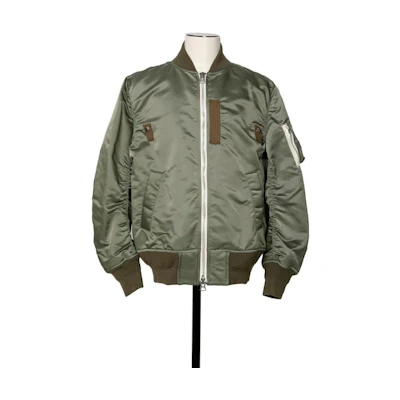 Sacai FW23 Colorblock Trim Zip-Up Jacket Green SCM-051-501