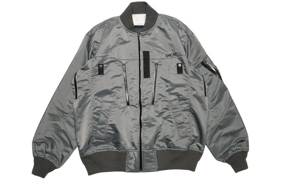 Sacai FW23 Colorblock Trim Zip Comfort Jacket Grey 23-03254CGRY