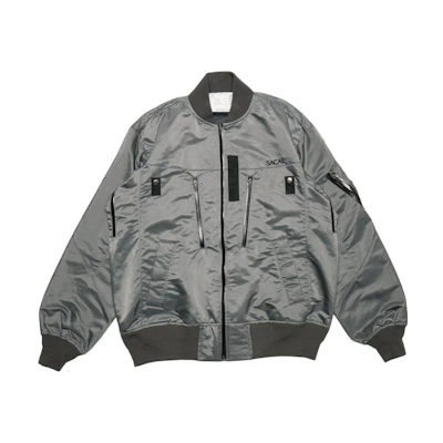 Sacai FW23 Colorblock Trim Zip Comfort Jacket Grey 23-03254CGRY