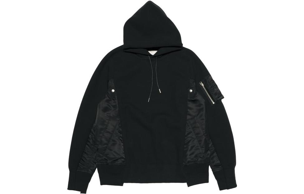 Sacai FW23 Comfy Patchwork Hoodie Black SCM-057BK