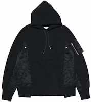 Sacai FW23 Comfy Patchwork Hoodie Black SCM-057BK Sacai FW23 Comfy Patchwork Hoodie Black SCM-057BK