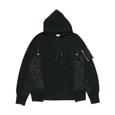 Sacai FW23 Comfy Patchwork Hoodie Black SCM-057BK